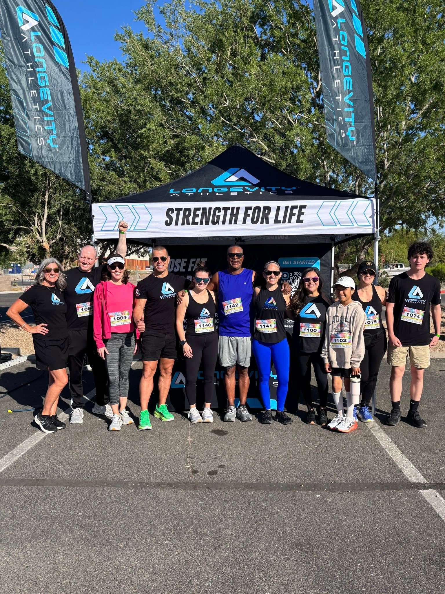 Longevity Athletics members from Maricopa AZ competing together at a community race event